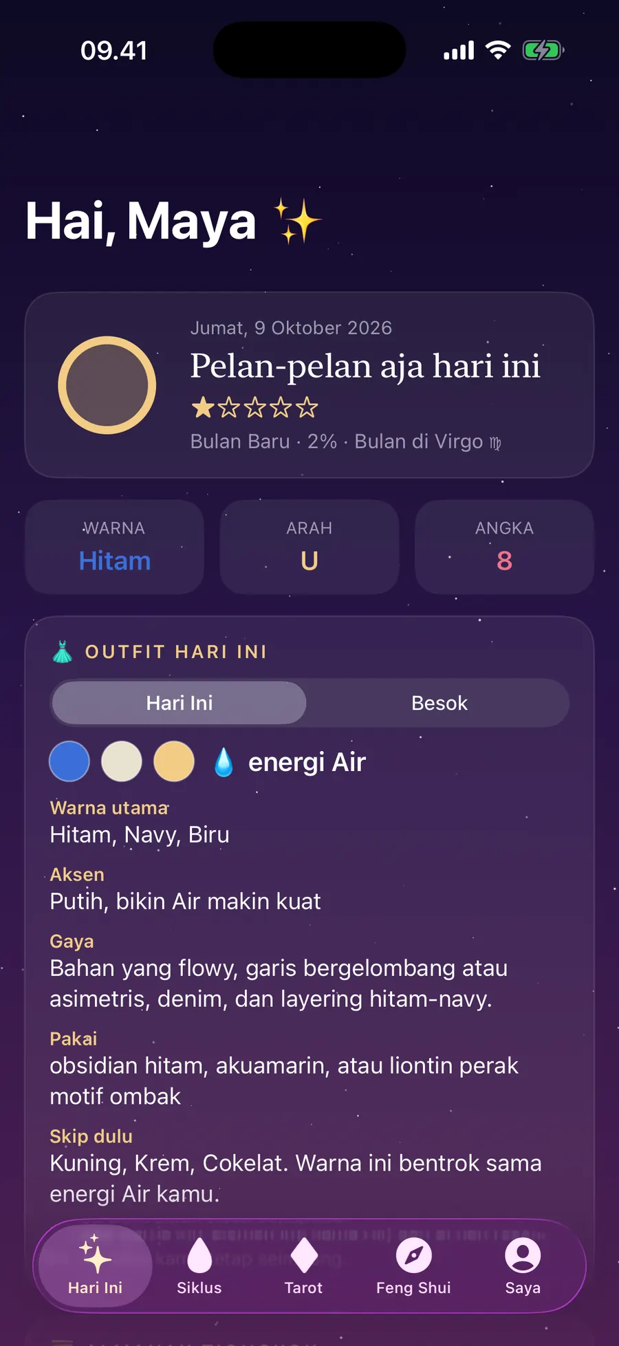Tab Hari Ini dengan outfit hari ini
